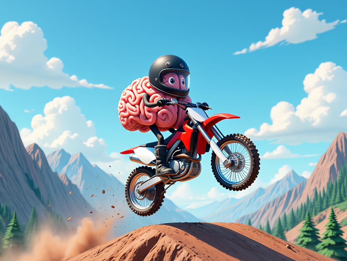 prompt: 'dirt bikes for the mind' model: Reve preview