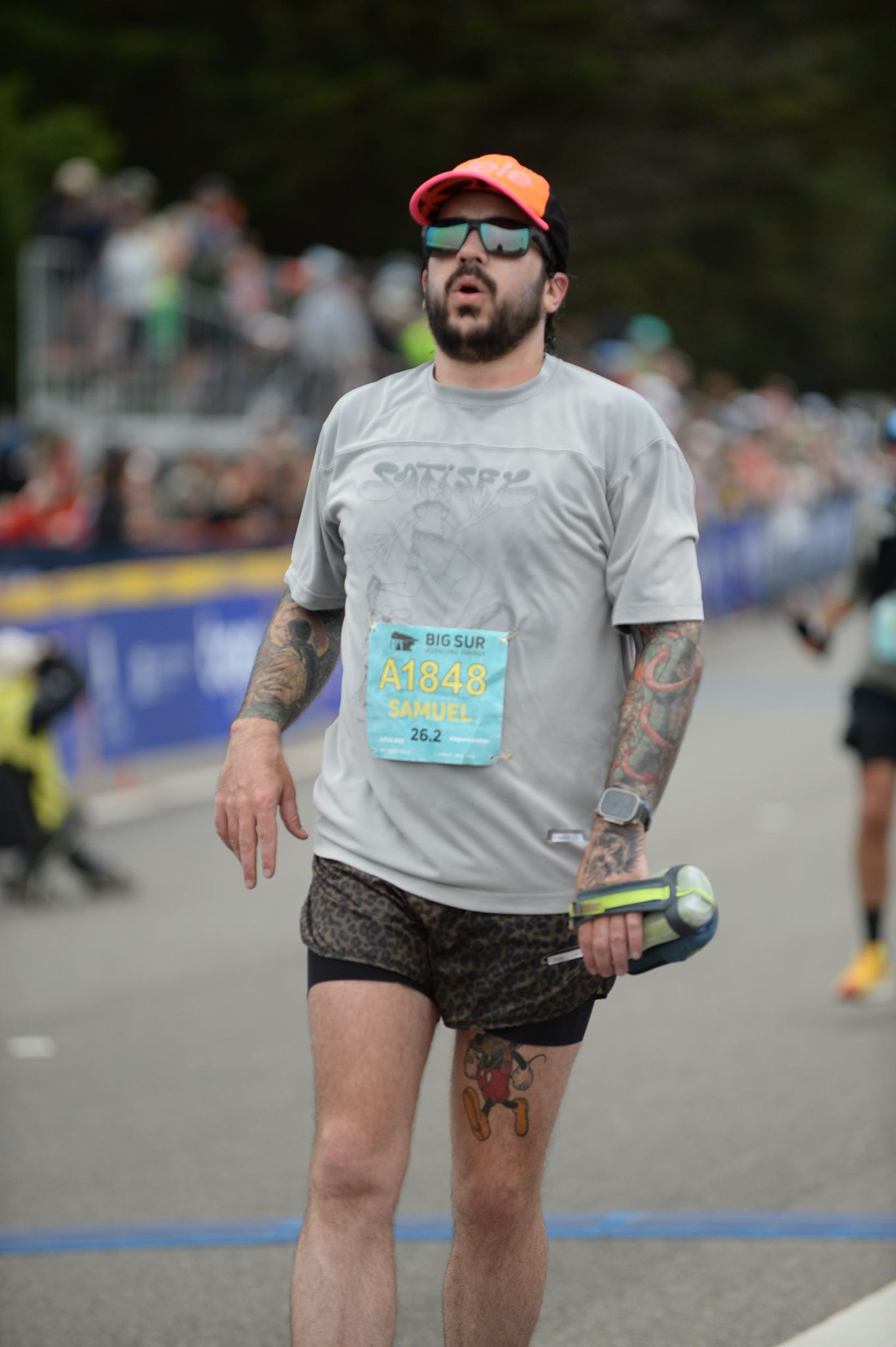 me, completely spent after sprinting to the finish line