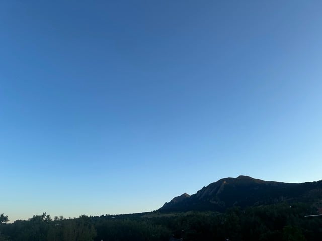 Sunset behind the flatirons, Boulder CO